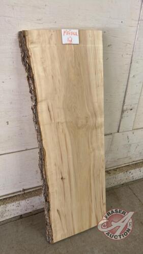 Maple Live Edge Wood - 53in L x 18 in x 2in thick, J38 (#12)