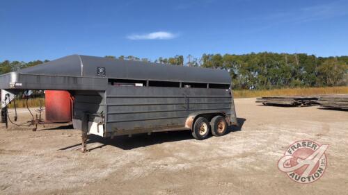 1992 16ft Real Industries 5th wheel Stock Trailer, VIN# 2R9G7LB29N1020, J87 Owner: Edward H Darr, Seller: Fraser Auction________________ ***TOD - office trailer***