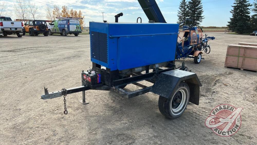 Acklands BigAG300 Arc Welder, DC gas welder on 2 wheel trailer, has