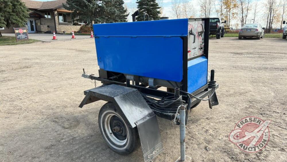 Acklands BigAG300 Arc Welder, DC gas welder on 2 wheel trailer, has