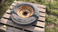 7.60-16 Imp tire with rim (cracked), J92