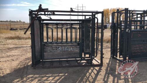 Hi Hog Squeeze chute with auto catch headgate, J86