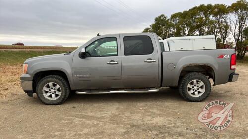 2008 GMC Sierra 1500 SLE 4x4 crew cab, Gray, 217,951 showing, Vin# 2GTEK133481287600, J59 (engine has a tick) Owner: Lonnie D Studer, Seller: Fraser Auction______________________ ***keys, TOD - office trailer***