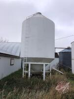 Approx 51 Ton hopper bottom feed bin, (Pick up in Belmont, Mb call Brain Trottier for details 204-523-6683) J63