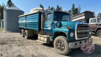 1987 Ford L-9000 grain truck (Green), 107,570 showing, VIN#1FDYU90X1HVA09986, Owner: Tibbatts Marshland Farms Ltd, Seller: Fraser Auction ______________