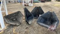 (4) standard poly auger hoppers (sell all together as 1 lot)