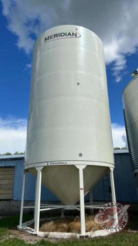 Bin 1, 5000 bushel Meridian Grain Max epoxy coated hopper bin, s/n6263490