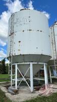 Bin 27, 1900 bushel Metal Industries hopper bottom bin on legs