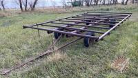 4-wheel farm wagon with 18ft x 10ft pipe deck