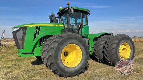 JD 9460R 4WD tractor, 2313 hrs showing, s/n1RW9460RCEP010953