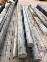 approx 12ft Green treated poles, K46,