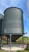 BIN #6, 1950 Bushel Westeel Roscoe Bin on Retro hopper cones on legs, BINS MUST BE REMOVED BY SEPTEMBER 1, 2023