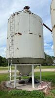 BIN #10, Approx 1250 Bushel Metal Industries Hopper Bottom Bin cones on legs, BINS MUST BE REMOVED BY SEPTEMBER 1, 2023