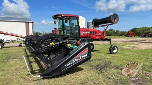 Westward M155 Dual Direction SP swather, 742 Eng hrs showing, 621 Cutting hrs showing, s/n223348,