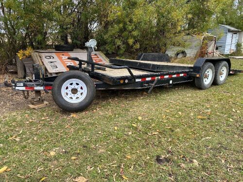 *2008 20' PJ Utility Tandem Axle flat deck tilt Trailer, VIN#3CVCH202382114190, Owner: RAY-EL FARMS LTD, Seller: Fraser Auction __________ ***TOD***