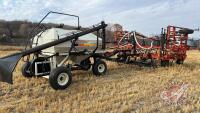 24ft Bourgault FH424-28 air seeder with 2115 DBL compartment air cart, Cart s/n 2358, seeder s/n 378-6