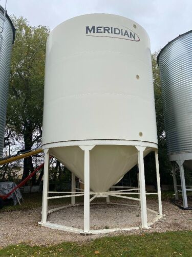 *Bin1: Meridian 16' 3400 Bushel epoxy coated hopper bottom bin (Bins must be removed from sale site July 31st, 2021)