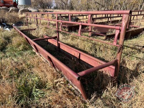 24ft Stampede steel metal feed bunk with adjustable feed rail