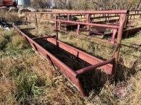 24ft Stampede steel metal feed bunks with adjustable feed rail