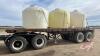 25ft Trailmobile t/a highboy flat deck trailer with (3) 1250-gal poly tanks, No TOD farm use only trailer