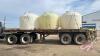 25ft Trailmobile t/a highboy flat deck trailer with (3) 1250-gal poly tanks, No TOD farm use only trailer - 2