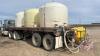 25ft Trailmobile t/a highboy flat deck trailer with (3) 1250-gal poly tanks, No TOD farm use only trailer - 3