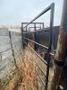 *45’ curved double alley (all steel construction) 30” wide cow alley & 18” wide calf alley, 5’ high sides, end divider gates on each end, off gate to loading chute (see video for best description) - 21