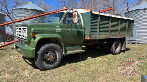 1976 GMC Sierra S/A V8 grain truck, 83,928 showing, VIN#TCE536V575521, Owner: Barry E Roe, Seller: Fraser Auction_____________________