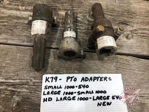 3 PTO adapters - small 1000- small 540, large 1000-small 1000, HD1000large-540 New, K79