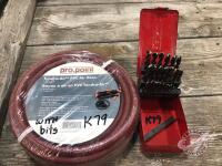 air hose 3/8x 50ft and bit set 1/16-1/2, K79