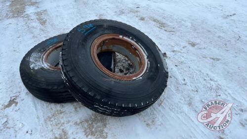 Used 12.00-20 Steering Tires on Rims