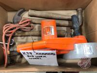 box of 5 hammers, B&D work wheel, K79