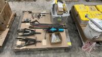 Pry Bars, Pulley Pullers, Slide Hammer Puller, Load Scale Cell & Box of JD Parts