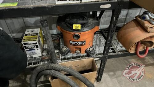 Ridgid Shop Vac w Hose, Misc Nozzles, Filter & Dust Bag