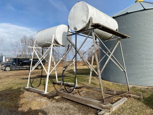 *300-gal fuel tanks on metal stand