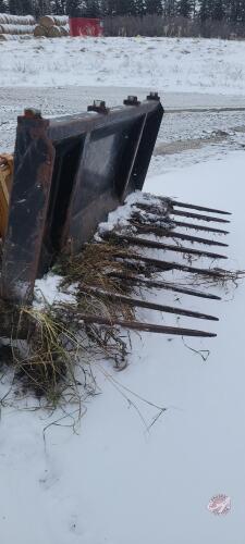 7ft Agromec skid steer manure fork