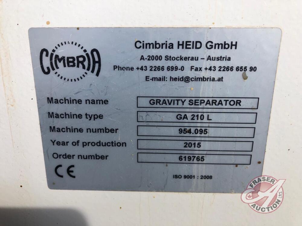 Cimbria HEID seed cleaning gravity separator, screen, K83,