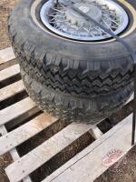 Used Radial snow tires P235/75R15 with rims and hubs caps, K111