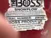 The Boss 8ft front mount truck V nose snow plow, s/n209160, K109 *** Controls - Office Shed*** - 6