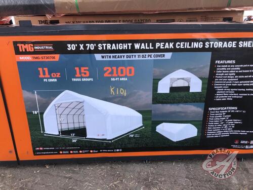TMG-ST3070E 30 x 70ft Straight Wall Peak Ceiling Storage Shelter, K101