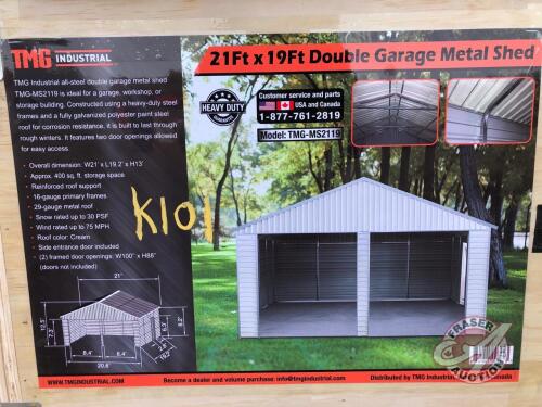 TMG-MS2119 21 x 19ft DBL Garage Metal Shed, K101