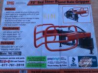 TMG-SBG72 72in Skid Steer Round Bale Gripper, K101