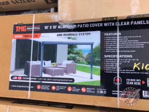 TMG-LPC10 10 x 10ft Aluminum Patio Cover w/Clear Panels, K101