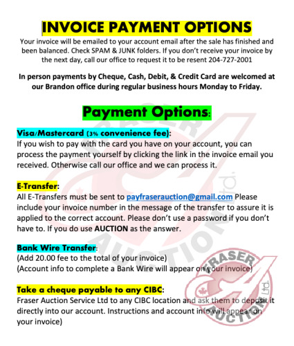 INVOICE PAYMENT OPTIONS: