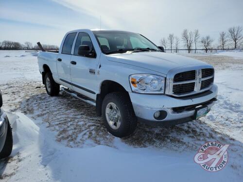 2007 Dodge Ram 2500 SLT Quad Cab Truck, 524,822 km showing, Vin#3D7KS28A97G827664, SAFETIED, Owner: Stephen E Soulsby, Seller: Fraser Auction________________________