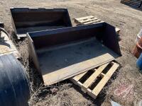 6ft smooth edge material bucket (skidsteer style quick attach mount)