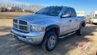 2004 Dodge Ram 3500 Laramie Quad Cab, 418,602kms showing, F44, VIN#3D7LU38C14G116333 Owner: William R Turner Seller: Fraser Auction_________________ ***Keys, TOD in office***