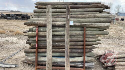 Various Large Used Treated Fence Posts, F40