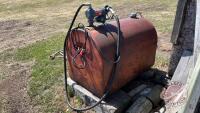 Approx 100-gal skid tank with nearly new Fill-Rite 13GPM 12-volt pump