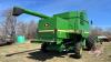 JD 9600 SP combine with JD 914 pick-up head, 6613 Eng hrs showing, 4521 Sep hrs showing, s/n657843 - 7